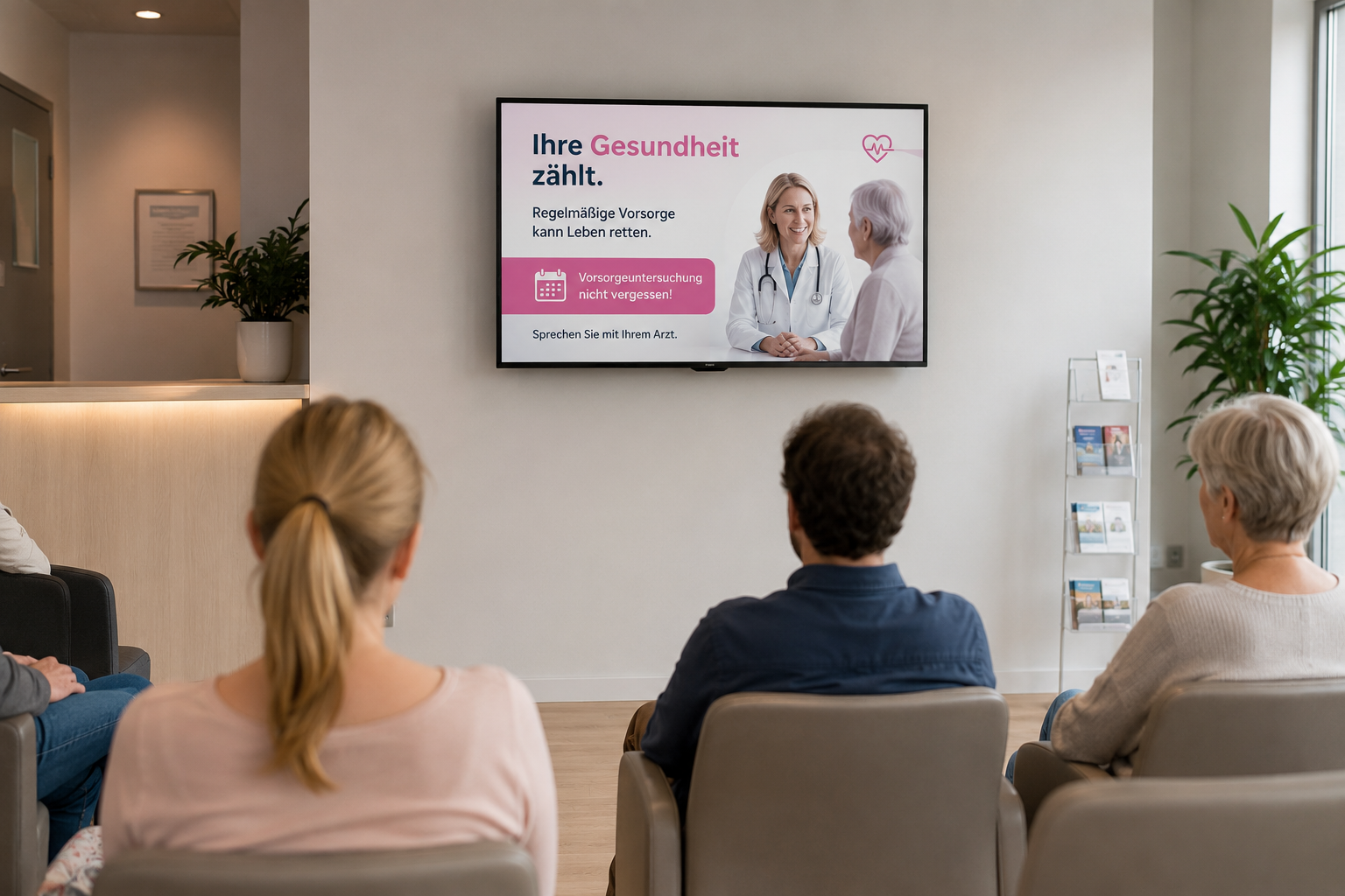 Digitaler Patientenaufruf im Wartezimmer